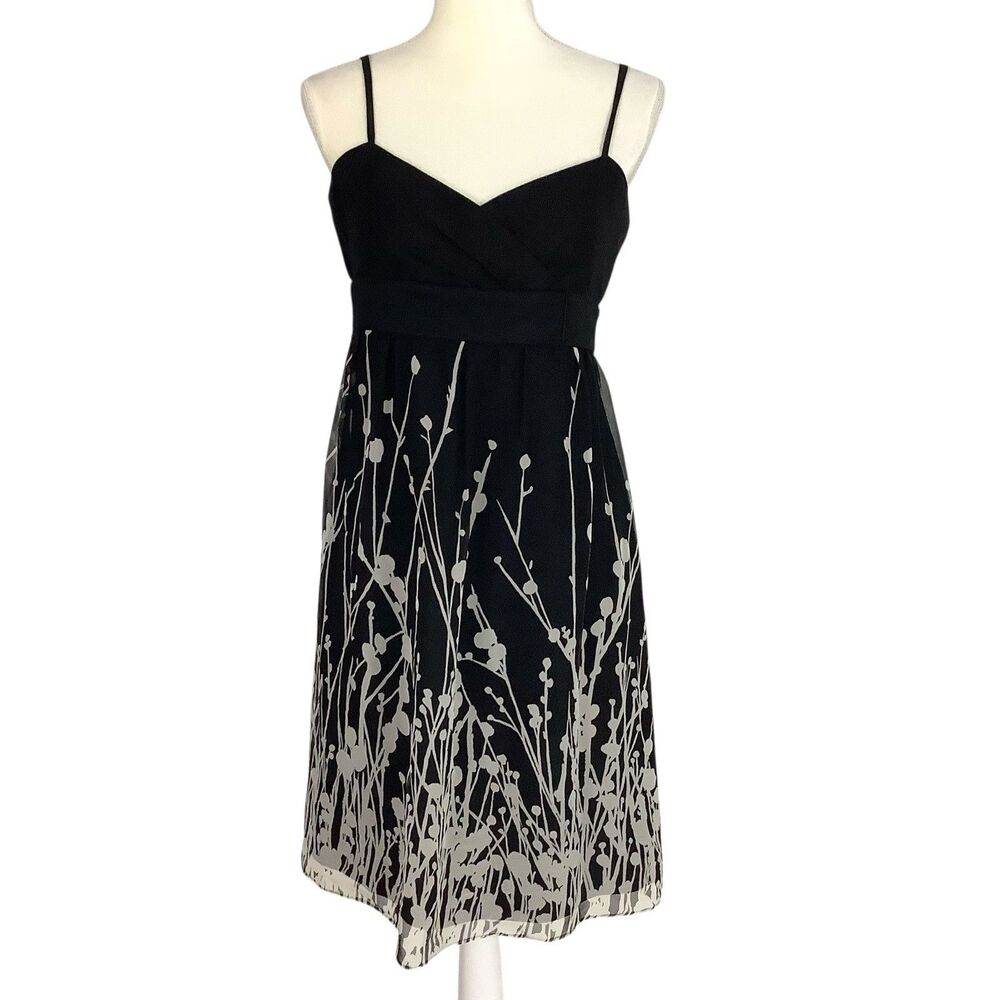 Vintage Dress 8 100% Silk Whimsigoth Dark Forest Fairy BabyDoll Black Y2K
